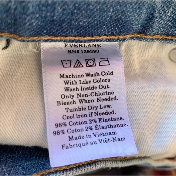 Everlane Straight Crop Jeans Raw Hem Blue 29 Regular | Faded Light Wash - Picture 6 of 7